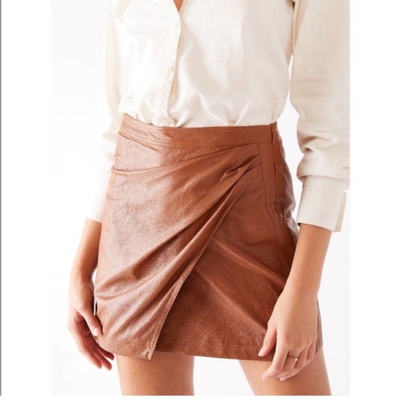 Free People Fake Out Faux Leather Skirt - Picture 1 of 5